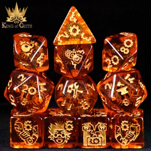 Dice and Gaming Accessories Polyhedral RPG Sets: Red and Orange - Ancient Artificer (11)
