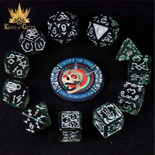 Dice and Gaming Accessories Polyhedral RPG Sets: Yellow and Green - Crypt Of The Necromancer (11)