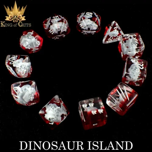 Dice and Gaming Accessories Polyhedral RPG Sets: Red and Orange - Dinosaur Island (11)