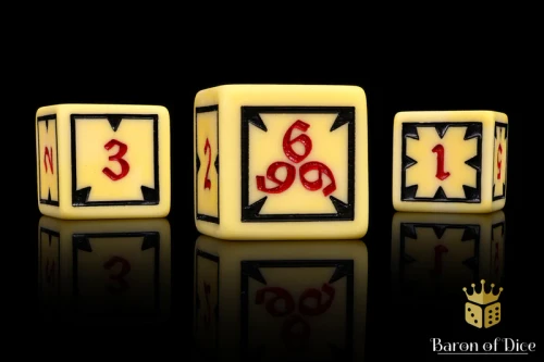Dice and Gaming Accessories D6 Sets: Yellow and Green - Scanner's 666 (10)