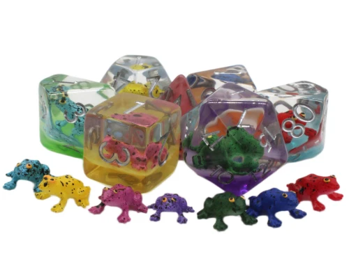 Dice and Gaming Accessories Polyhedral RPG Sets: Stuff-Inside - Animal Kingdom - Color Frog (7)