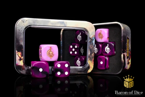 Dice and Gaming Accessories D6 Sets: Purple and Pink - Warmachine: Grymkin Official Dice Set (10)