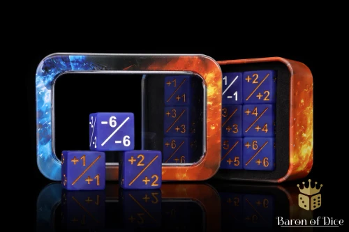 Dice and Gaming Accessories Game-Specific Dice Sets: +1/-1 Matte Blue Counters (10)