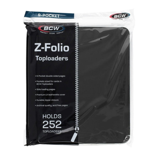 Card Binders & Pages: Black Z-Folio 9-Pocket Toploader Album