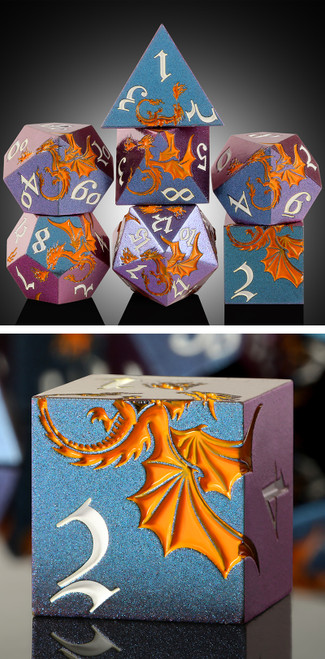 Dice and Gaming Accessories Polyhedral RPG Sets: Metal and Metallic - Dragon - Gallant Metal & Enamel (7)