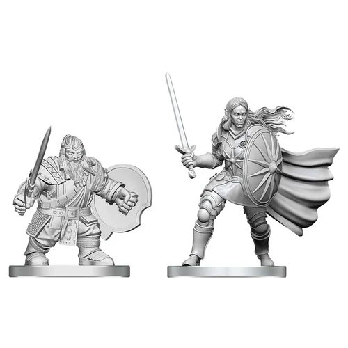 RPG Miniatures: Nolzur's - Nolzur's Marvelous Miniatures: Dwarf Fighter & Orc Paladin