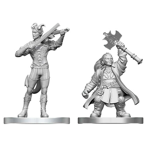 RPG Miniatures: Nolzur's - Nolzur's Marvelous Miniatures: Tiefling Bard & Dwarf Cleric