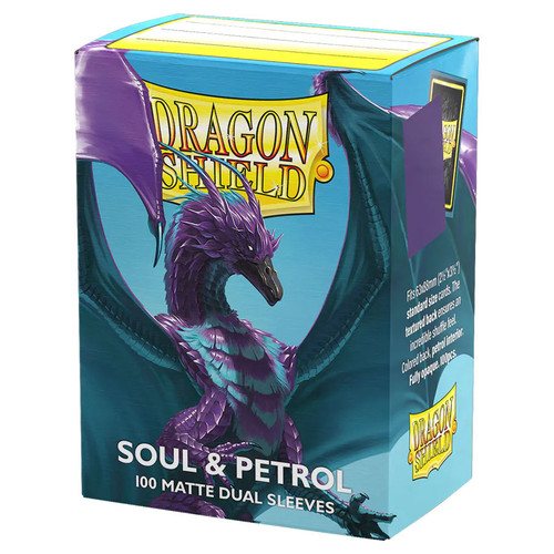 Card Sleeves: Other Printed Sleeves - Dragon Shield: (100) Matte Dual - Soul/Petrol