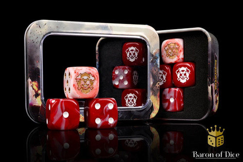 Dice and Gaming Accessories D6 Sets: Red and Orange - Warmachine: Khador Annihilators Official Dice Set (10)
