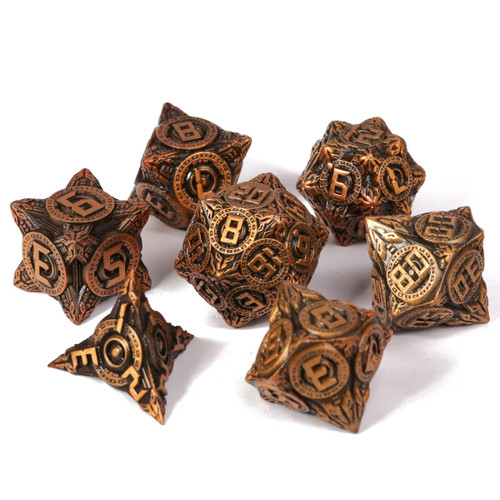 Dice and Gaming Accessories Polyhedral RPG Sets: Metal and Metallic - Scigate Gold - Metal (7)