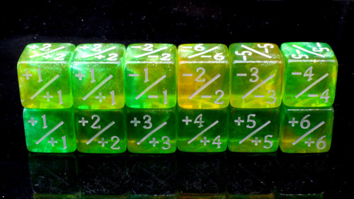 Dice and Gaming Accessories Polyhedral RPG Sets: Black and Grey - Fairy Lights: +/- Counter Acrylic (12)