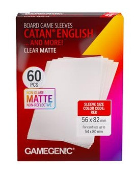 Matte Board Game Sleeves: Catan 56mm x 82mm (60) (Red)