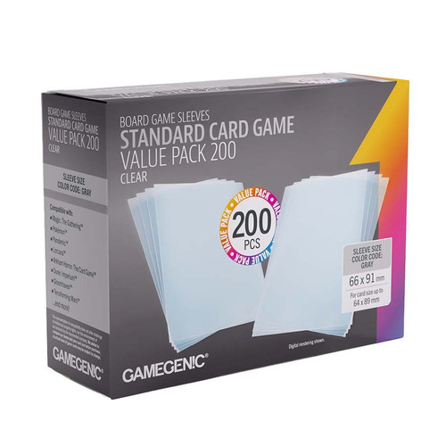 Card Sleeves: Prime Board Game Sleeves: Standard Card Game Sleeves 66mm x 91mm (200) (Gray)