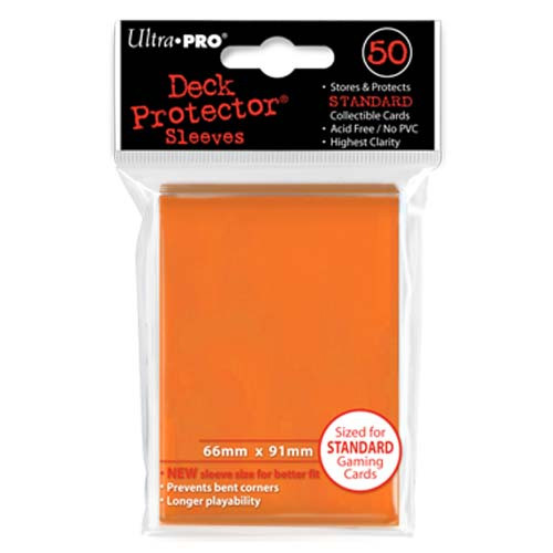 Card Sleeves: Solid Color Sleeves - Standard Deck Protectors - Orange (50)