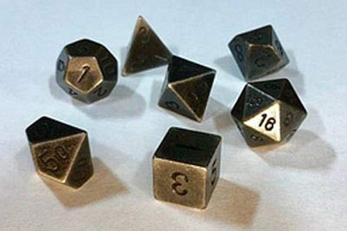 Dice and Gaming Accessories Polyhedral RPG Sets: Metal and Metallic - Metal: Old Brass (7)