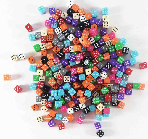 Dice and Gaming Accessories D6 Sets: d6 BOX 5mm OP Ast (250)