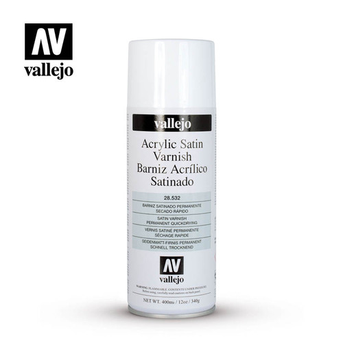 Spray Primers and Varnish: Vallejo - Spray: Satin Varnish (400 ml.)