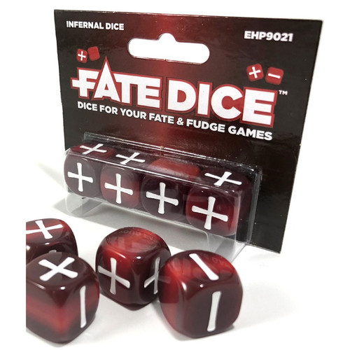 Dice and Gaming Accessories Game-Specific Dice Sets: Fate Core RPG: Fate Dice - Infernal (4)