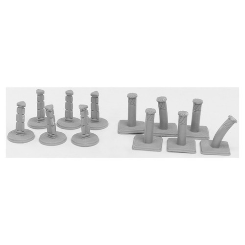 RPG Miniatures: Reaper Minis - Bones Black: Bollards (12)
