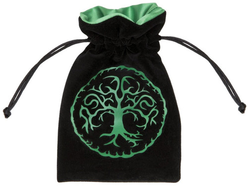 Dice and Gaming Accessories Dice Bags: Dice Bag: Forest Black/Green Velour