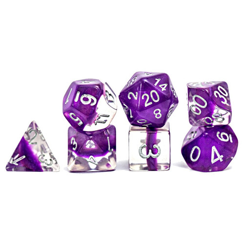 Dice and Gaming Accessories Polyhedral RPG Sets: Swirled - Neutron Dice: Violet (7)