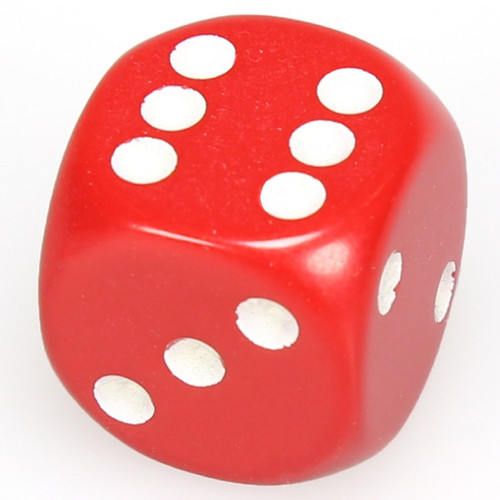 Dice and Gaming Accessories D6 Sets: d6Single16mmOP RDwh