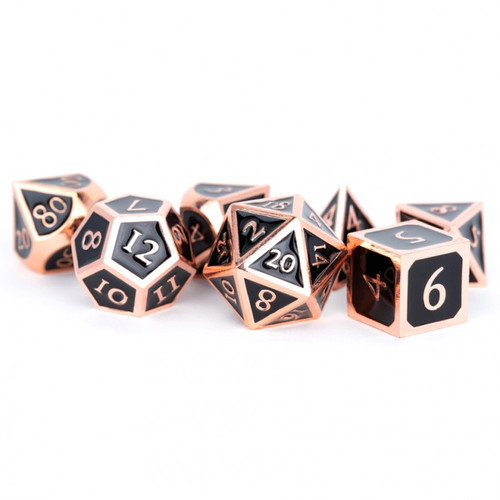 Dice and Gaming Accessories Polyhedral RPG Sets: 7-set: 16mm BKCPcp Metal Enamel