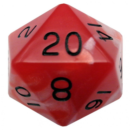 Dice and Gaming Accessories Polyhedral RPG Sets: d20 Single 35mm Mega RDwh w/BK #
