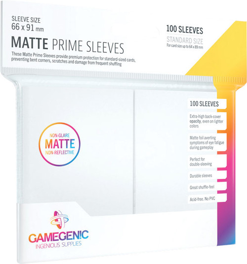 Card Sleeves: Solid Color Sleeves - White Matte Prime Sleeves (100)