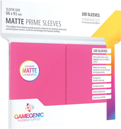 Card Sleeves: Solid Color Sleeves - Pink Matte Prime Sleeves (100)