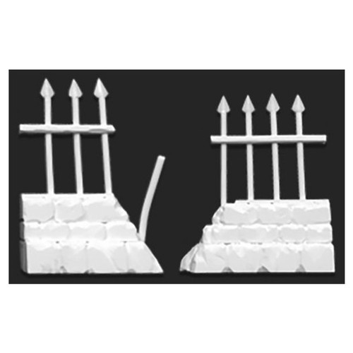 RPG Miniatures: Reaper Minis - Bones: Graveyard Ruined Fences (2)