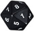 Dice and Gaming Accessories Other Gaming Accessories: Opaque: 55mm D20 Spindown Black/white