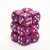 Dice and Gaming Accessories D6 Sets: Swirled - Festive: 16mm D6 Violet/White (12)