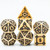 Dice and Gaming Accessories Polyhedral RPG Sets: Yellow and Green - Castle Dice (7) - Parchment 25mm