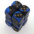 Dice and Gaming Accessories D6 Sets: Swirled - Gemini: 16mm D6 Black Blue/Gold (12)