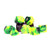 Dice and Gaming Accessories Polyhedral RPG Sets: Swirled - Gemini: Green Yellow/Silver (7)