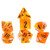 Dice and Gaming Accessories Polyhedral RPG Sets: Red and Orange - RPG Dice Set (7): Fire Nebula [SDZ 001302]