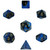 Dice and Gaming Accessories Polyhedral RPG Sets: Swirled - Gemini: Black Blue/Gold (7)