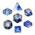 Dice and Gaming Accessories Polyhedral RPG Sets: Swirled - Gemini: Blue Steel/White (7)