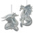 Resin Silver & White Dragon Ornament