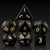 Dice and Gaming Accessories Polyhedral RPG Sets: Black and Grey - Obsidian - Natural Gemstone (7)