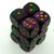 Dice and Gaming Accessories D6 Sets: Purple and Pink - Gemini: 16mm D6 Green Purple Gold/Black (12)