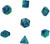 Dice and Gaming Accessories Polyhedral RPG Sets: Swirled - Gemini: Blue Teal/Gold (7)