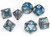 Dice and Gaming Accessories Polyhedral RPG Sets: Black and Grey - Mini Gemini: Steel-Teal/white (7)