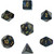 Dice and Gaming Accessories Polyhedral RPG Sets: Swirled - Lustrous: Shadow/Gold (7)