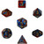 Dice and Gaming Accessories Polyhedral RPG Sets: Swirled - Gemini: Blue Red/Gold (7)