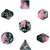 Dice and Gaming Accessories Polyhedral RPG Sets: Swirled - Gemini: Black Pink/White (7)