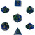 Dice and Gaming Accessories Polyhedral RPG Sets: Swirled - Gemini: Blue Green/Gold (7)