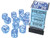 Dice and Gaming Accessories D6 Sets: Blue and Turquoise - Borealis: 16mm D6 Sky Blue/White - Luminary (12)