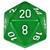 Dice and Gaming Accessories Polyhedral RPG Sets: d20Single34mmOP GRwh